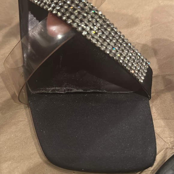 Vintage Dee Dee Size Shoes  10 2 1/2” heels with Rhinestone and Clear Straps - Picture 6 of 8